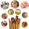 18 Pack Oil Paint Brushes Sets Professional Artist Acrylic Brush Kits for Canvas Painting Ceramic - 15 Sizes Brush 1 Standing Organizer 1 Mixing Knife 1 Watercolor Sponge Gray